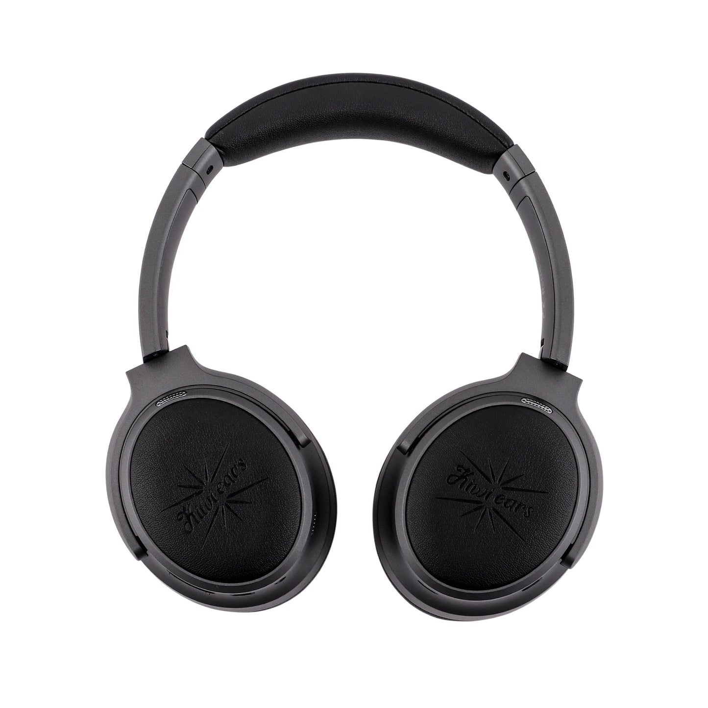 Black over-ear headphones on a white background