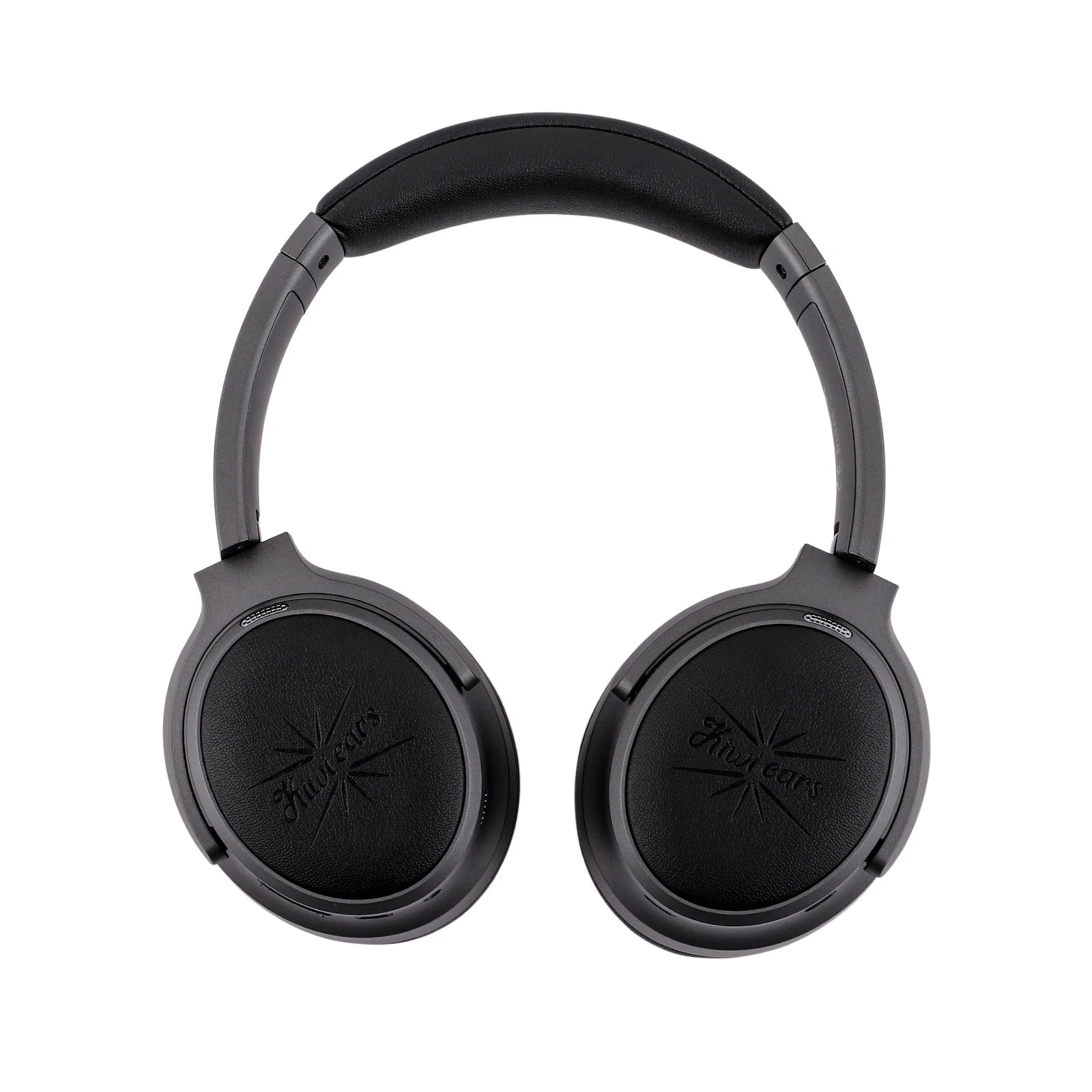 Black over-ear headphones on a white background