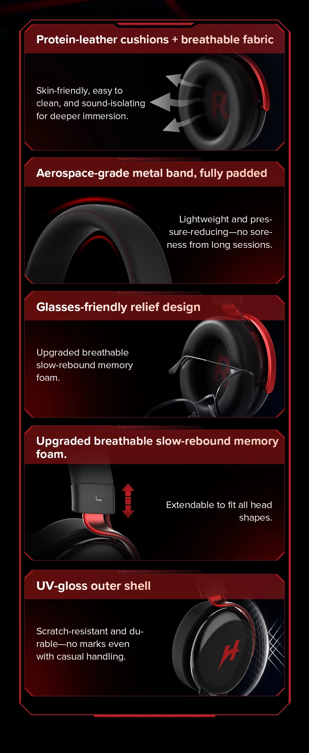 HAYLOU Gaming Headset with Microphone — Surround Sound, Noise Cancelling, RGB