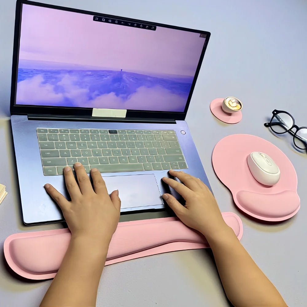 Stop Wrist Pain While Gaming or Working – 3-Piece Ergonomic Memory Foam Set