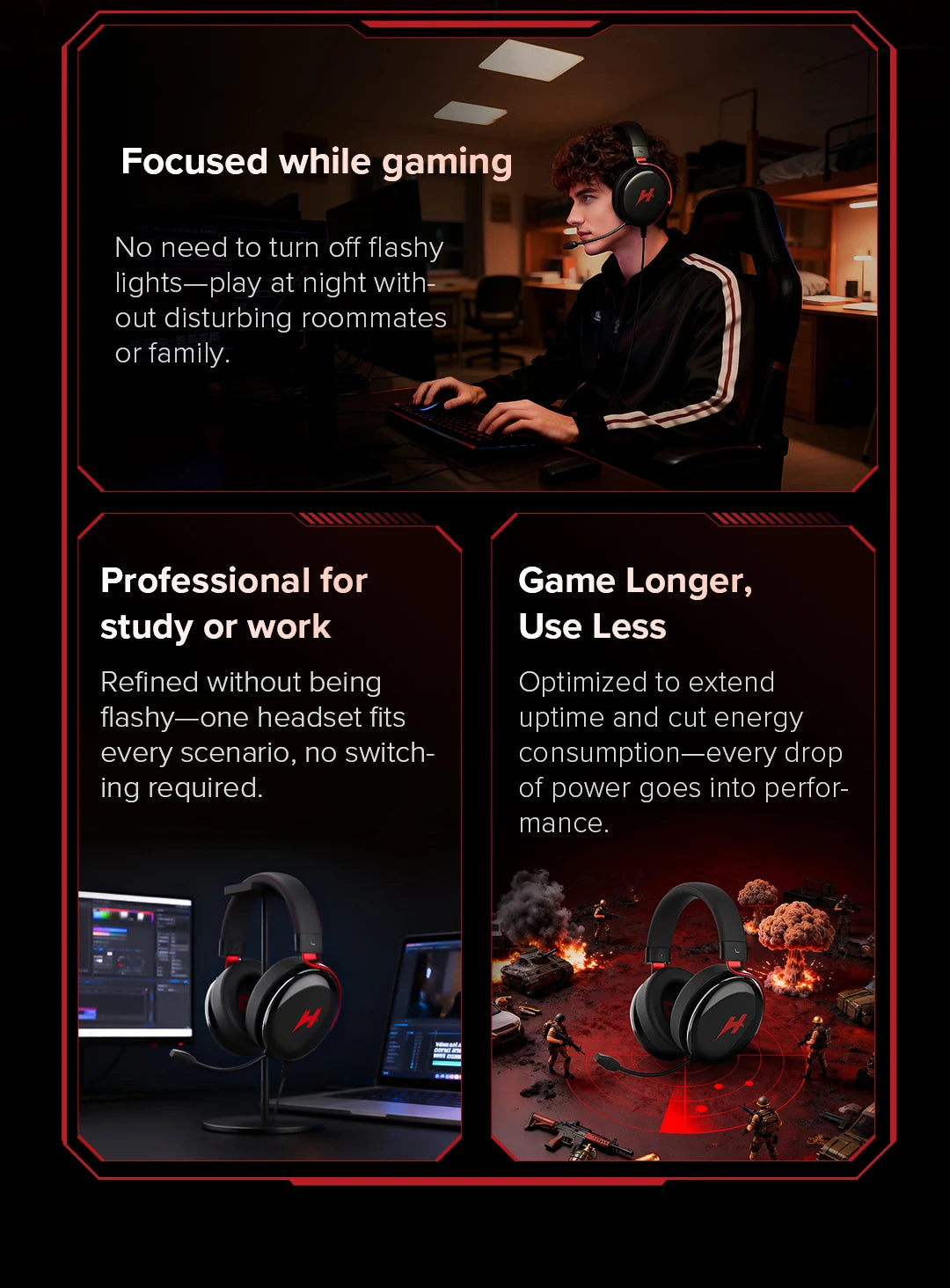 HAYLOU Gaming Headset with Microphone — Surround Sound, Noise Cancelling, RGB
