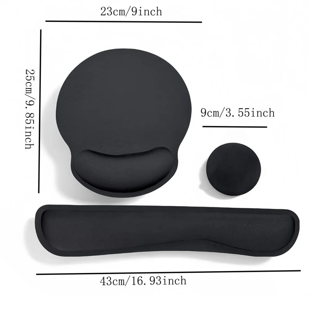 Stop Wrist Pain While Gaming or Working – 3-Piece Ergonomic Memory Foam Set