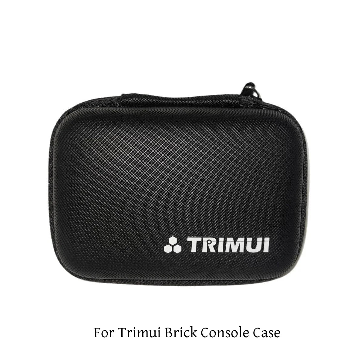 Black Trimui Brick  console case  with logo on a white background